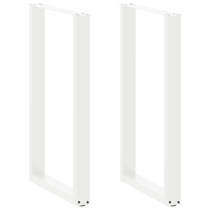 barbordsben U-formet 2 stk. hvid 60x(100-101) cm stål
