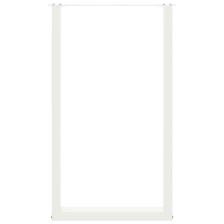 barbordsben U-formet 2 stk. hvid 60x(100-101) cm stål