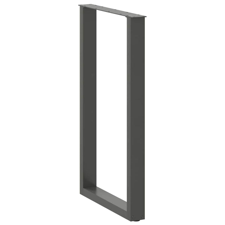 barbordsben U-formet 2 stk. antracit 60x(100-101) cm stål