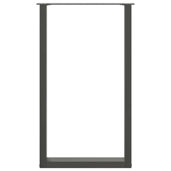 barbordsben U-formet 2 stk. antracit 60x(100-101) cm stål