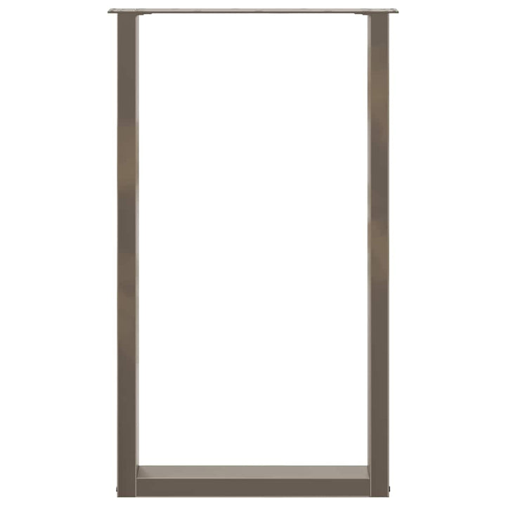 barbordsben U-formet 2 stk. naturstål 60x(100-101) cm stål