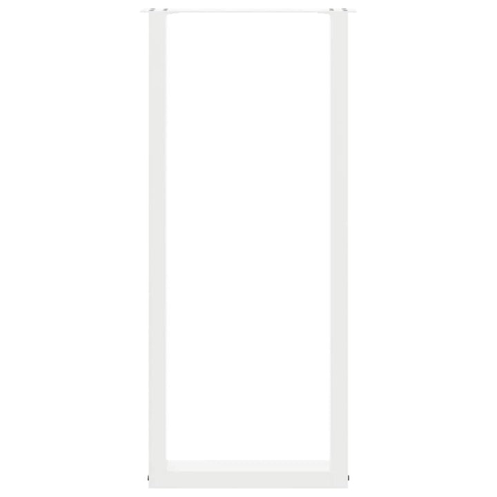 barbordsben U-formet 2 stk. hvid 40x(110-111) cm stål