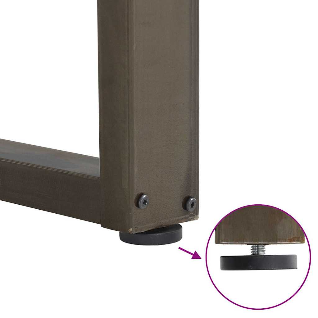 barbordsben U-formet 2 stk. naturstål 40x(110-111) cm stål