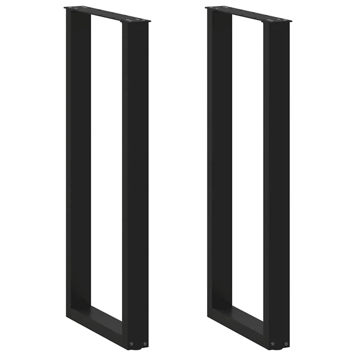 barbordsben U-formet 2 stk. sort 50x(110-111) cm stål
