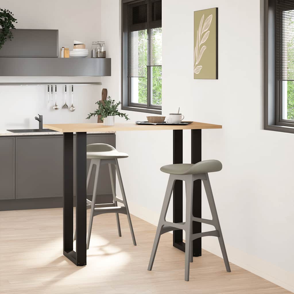 barbordsben U-formet 2 stk. sort 50x(110-111) cm stål