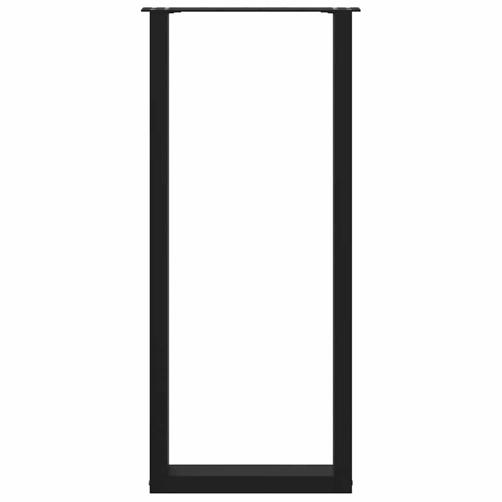 barbordsben U-formet 2 stk. sort 50x(110-111) cm stål