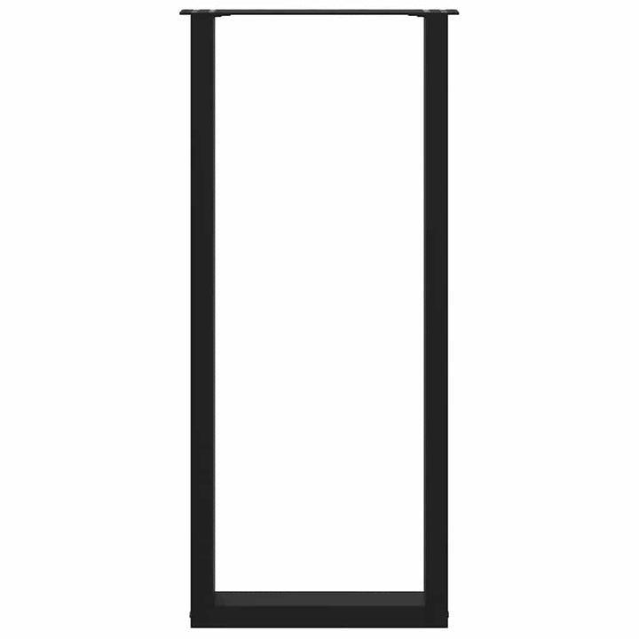 barbordsben U-formet 2 stk. sort 50x(110-111) cm stål