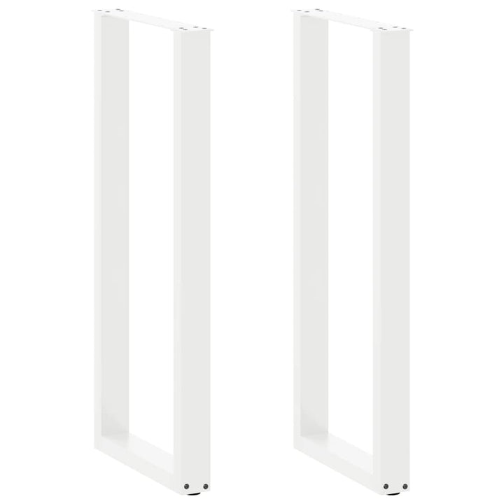 barbordsben U-formet 2 stk. hvid 50x(110-111) cm stål