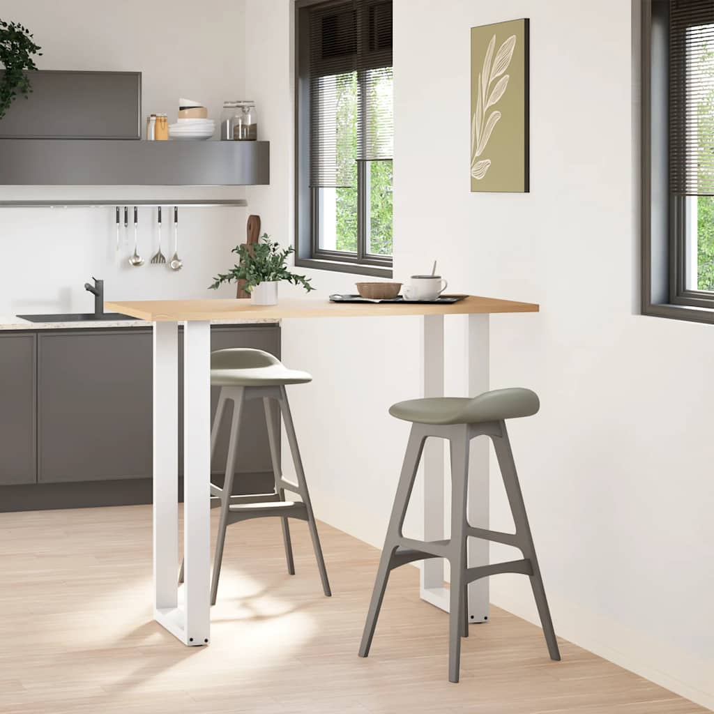 barbordsben U-formet 2 stk. hvid 50x(110-111) cm stål