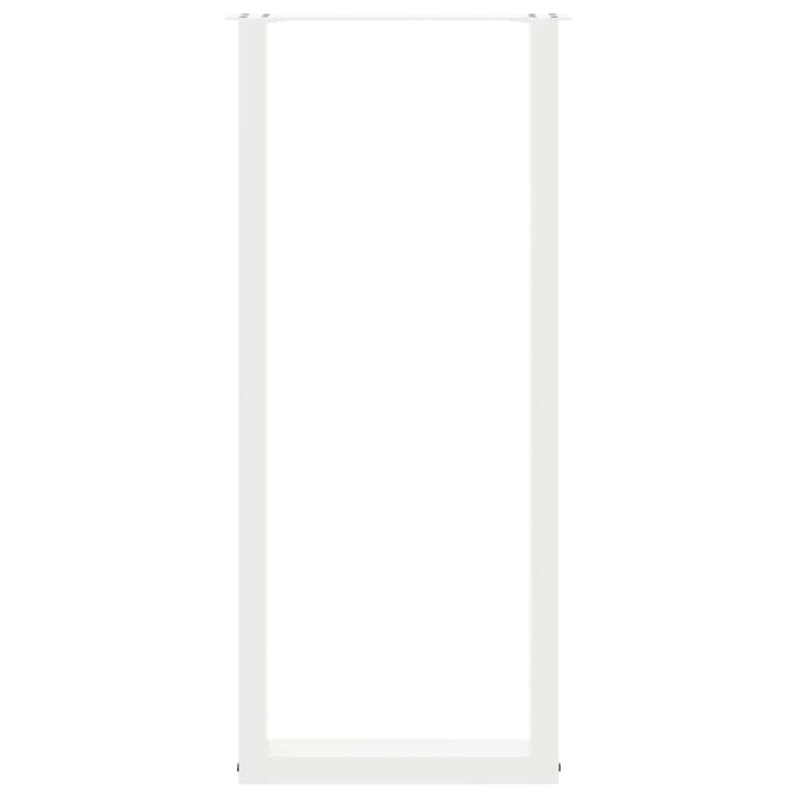 barbordsben U-formet 2 stk. hvid 50x(110-111) cm stål