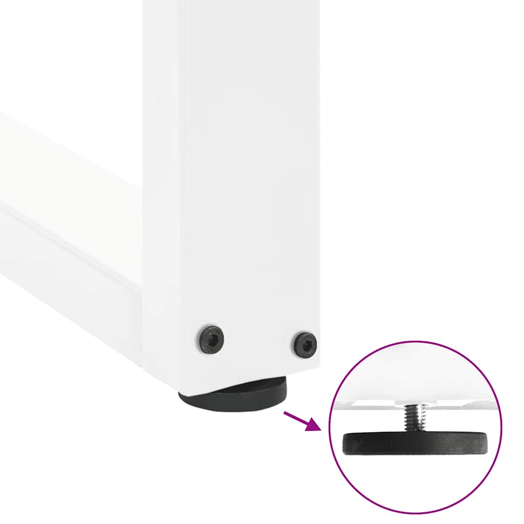barbordsben U-formet 2 stk. hvid 50x(110-111) cm stål