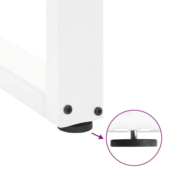 barbordsben U-formet 2 stk. hvid 50x(110-111) cm stål