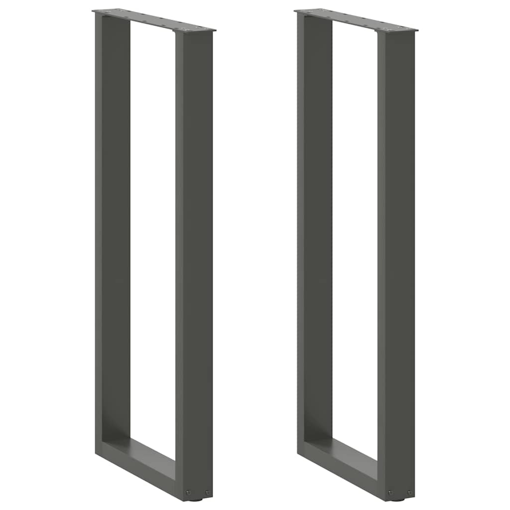 barbordsben U-formet 2 stk. antracit 50x(110-111) cm stål