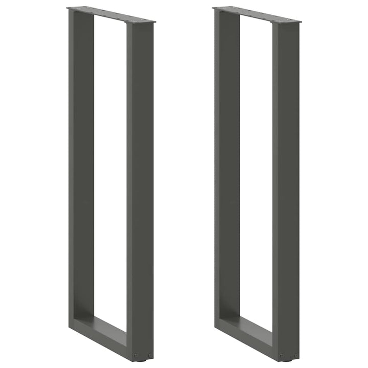 barbordsben U-formet 2 stk. antracit 50x(110-111) cm stål