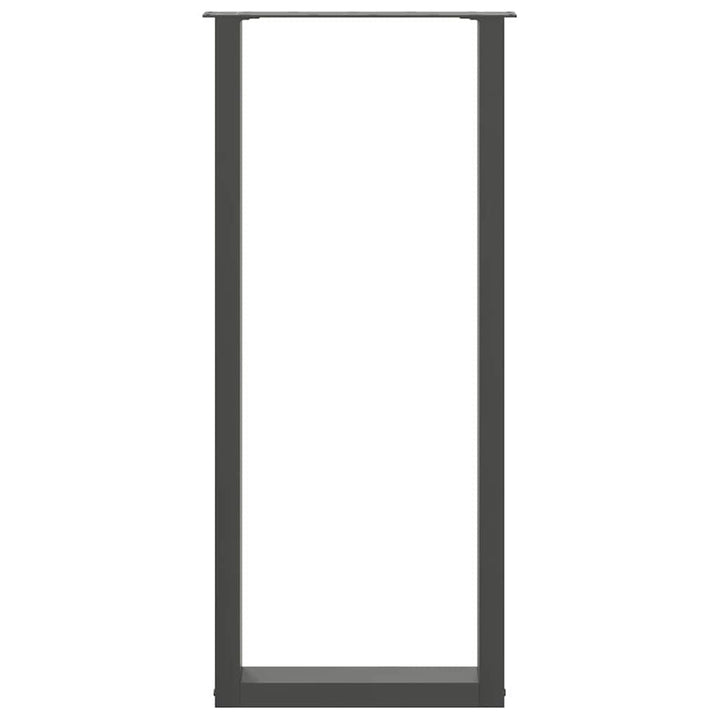 barbordsben U-formet 2 stk. antracit 50x(110-111) cm stål