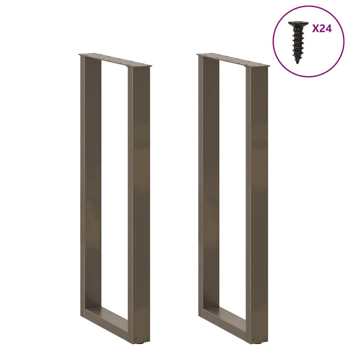 barbordsben U-formet 2 stk. naturstål 50x(110-111) cm stål