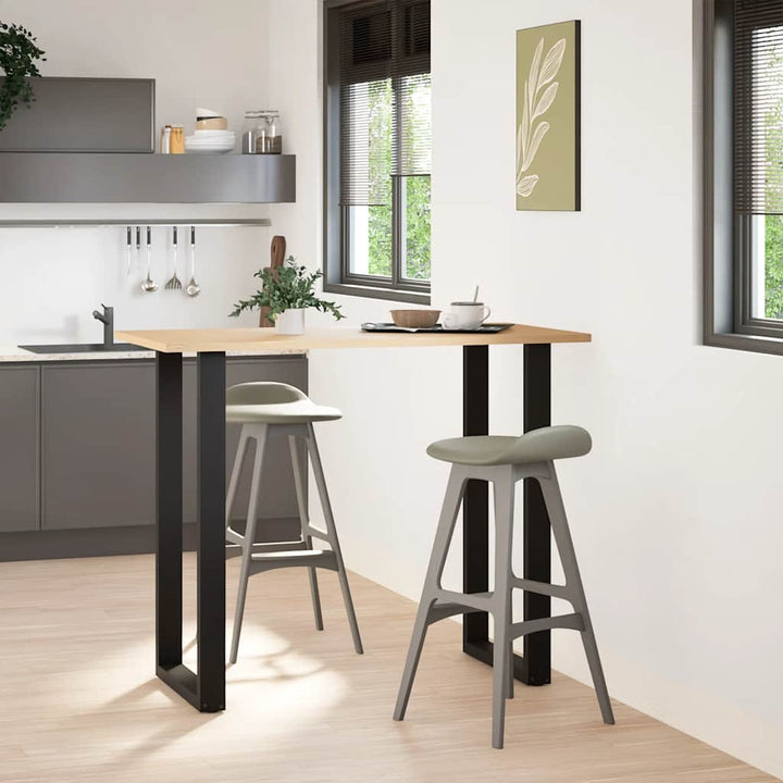 barbordsben U-formet 2 stk. sort 60 x (110-111) cm stål