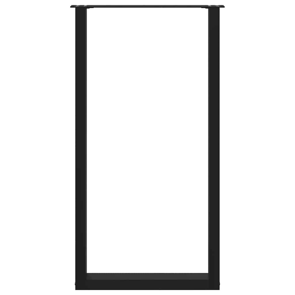 barbordsben U-formet 2 stk. sort 60 x (110-111) cm stål