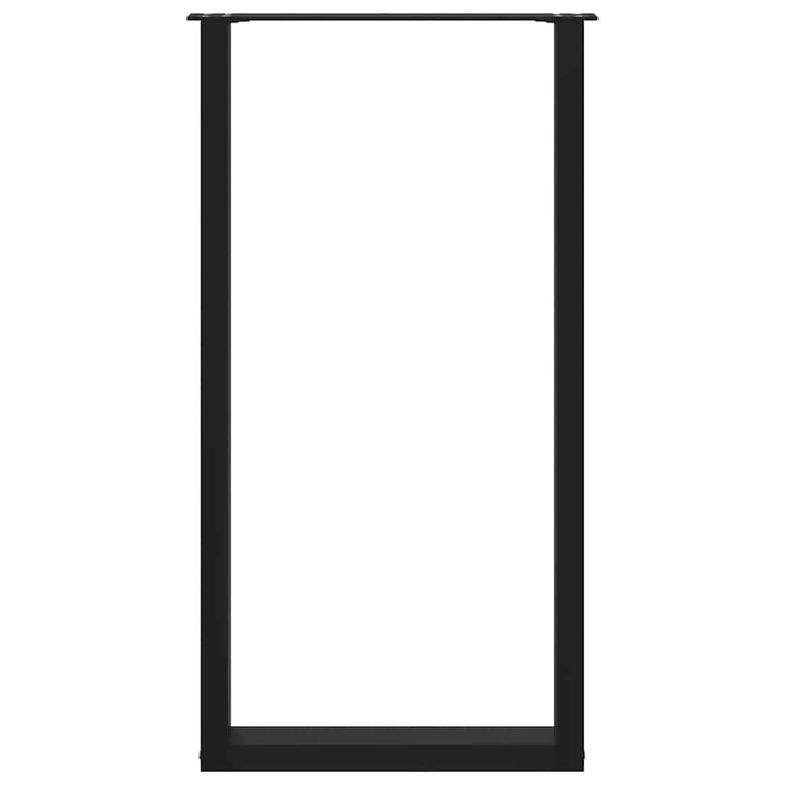barbordsben U-formet 2 stk. sort 60 x (110-111) cm stål