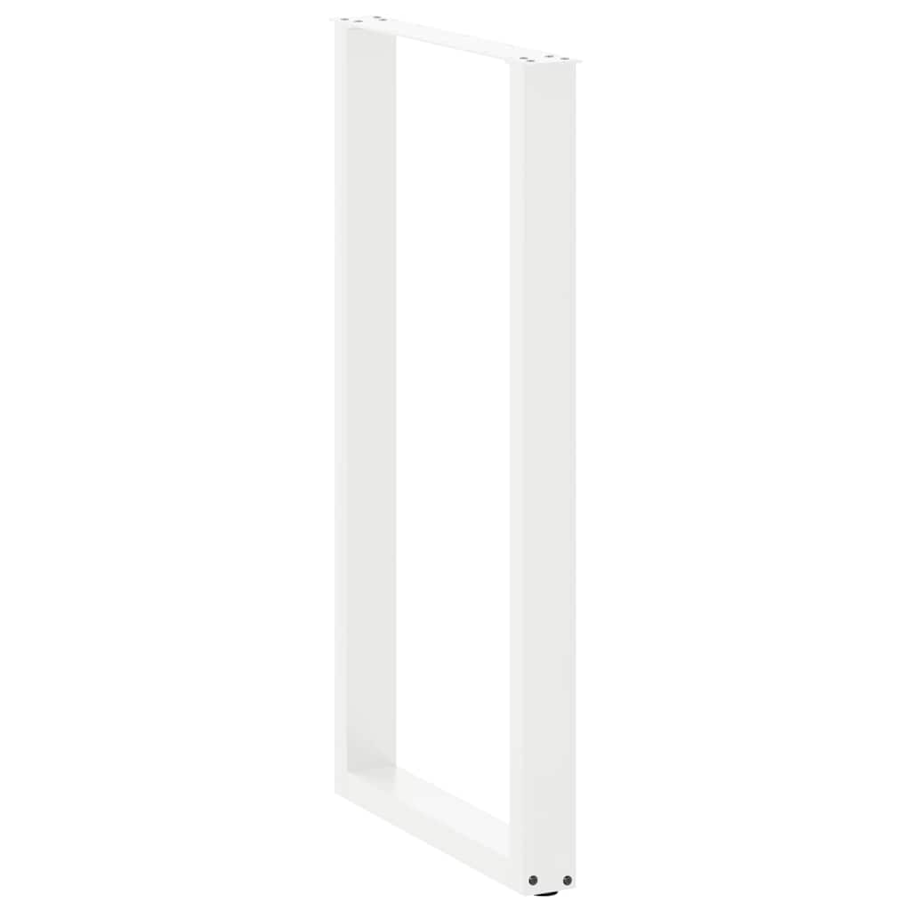 barbordsben U-formet 2 stk. hvid 60 x (110-111) cm stål