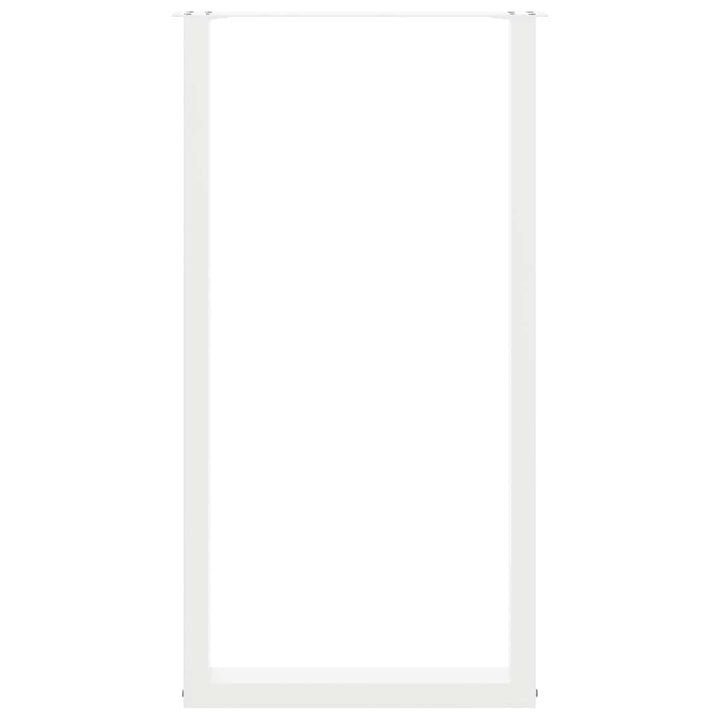 barbordsben U-formet 2 stk. hvid 60 x (110-111) cm stål