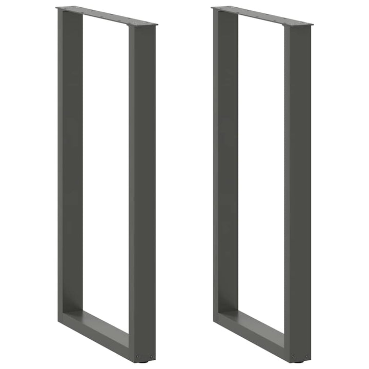 barbordsben U-formet 2 stk. antracit 60x(110-111) cm stål