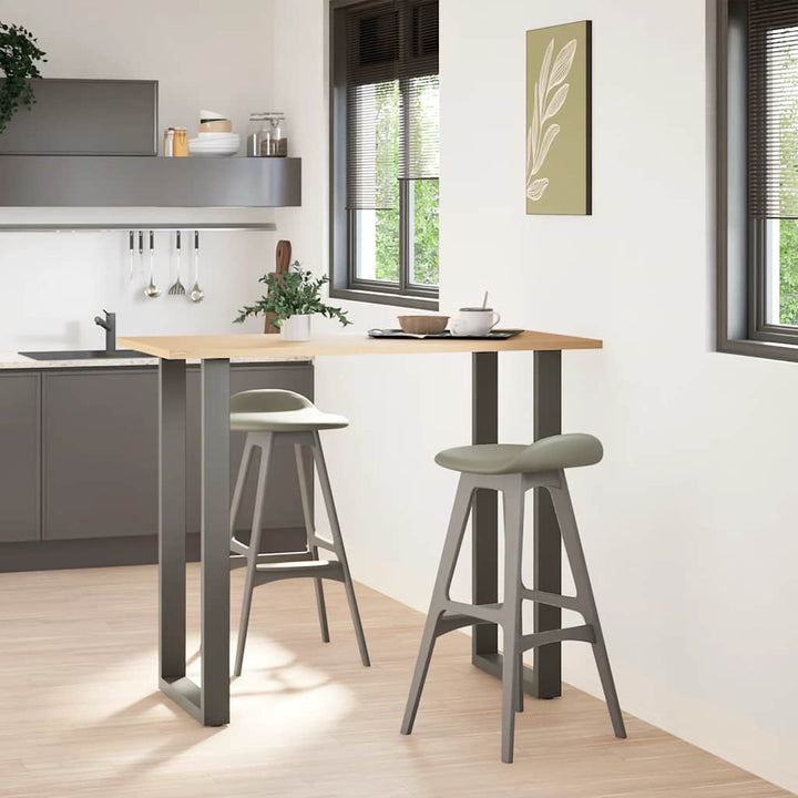 barbordsben U-formet 2 stk. antracit 60x(110-111) cm stål