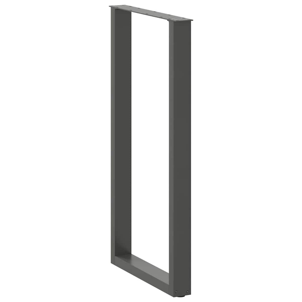 barbordsben U-formet 2 stk. antracit 60x(110-111) cm stål