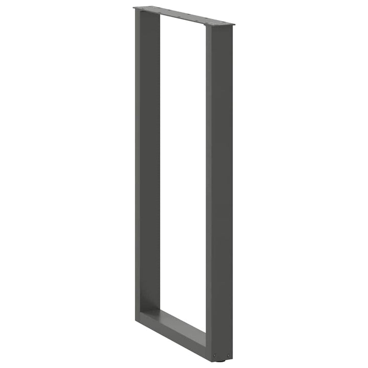 barbordsben U-formet 2 stk. antracit 60x(110-111) cm stål