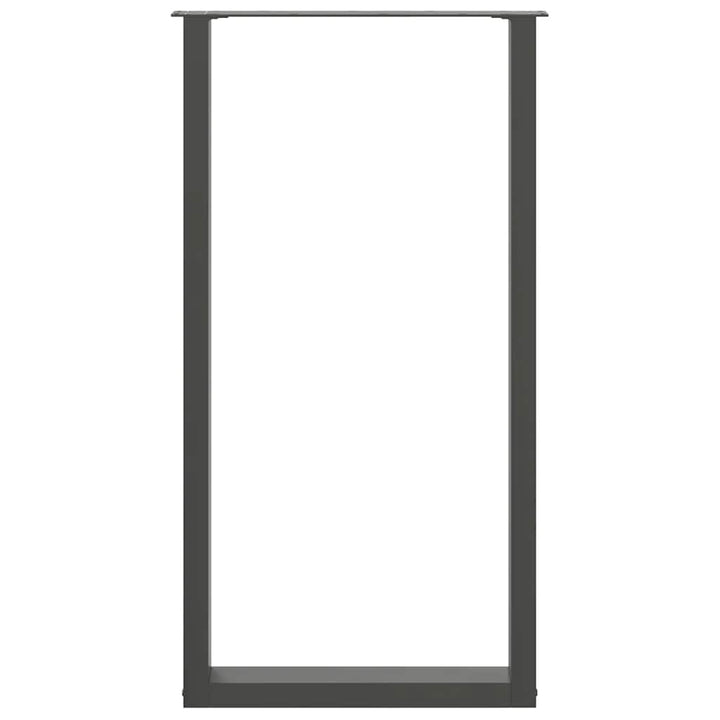 barbordsben U-formet 2 stk. antracit 60x(110-111) cm stål