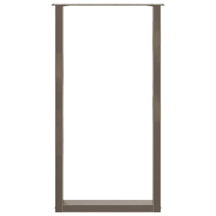 barbordsben U-formet 2 stk. naturstål 60x(110-111) cm stål