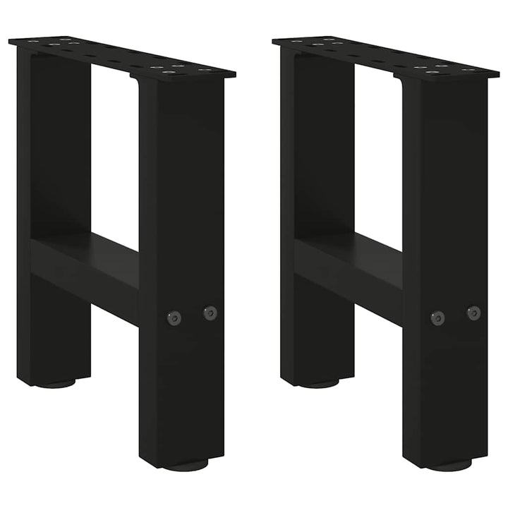 sofabordsben sort 2 stk. 40x(30-31) cm stål