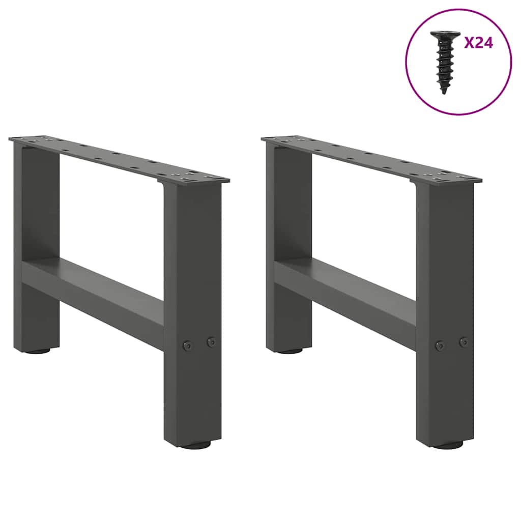 sofabordsben antracit 2 stk. 50x(30-31) cm stål