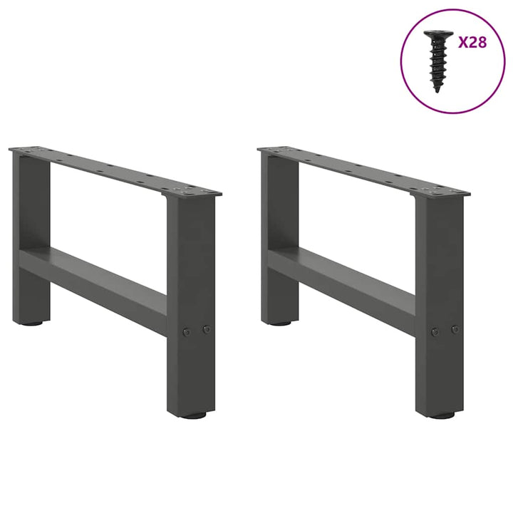 sofabordsben antracit 2 stk. 70 x (30-31) cm stål