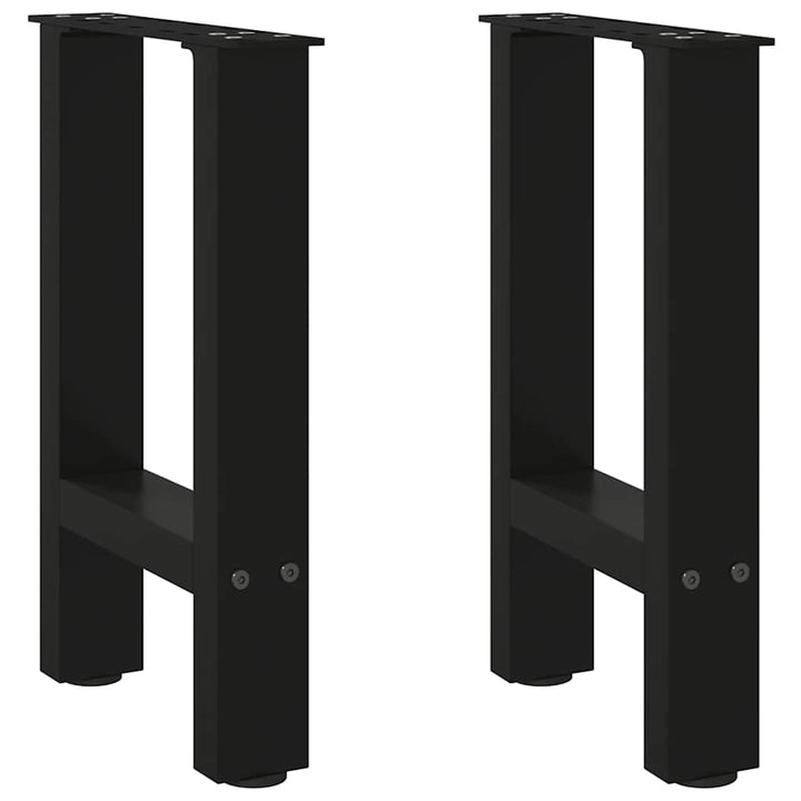 sofabordsben sort 2 stk. 28 x (42-43) cm stål