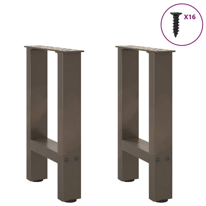 sofabordsben naturstål 2 stk. 28 x (42-43) cm stål