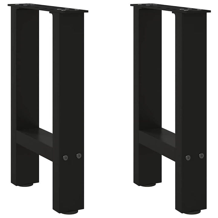 sofabordsben sort 2 stk. 38 x (42-43) cm stål