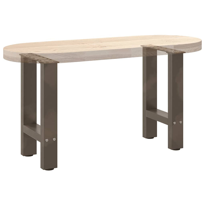 sofabordsben naturstål 2 stk. 38 x (42-43) cm stål