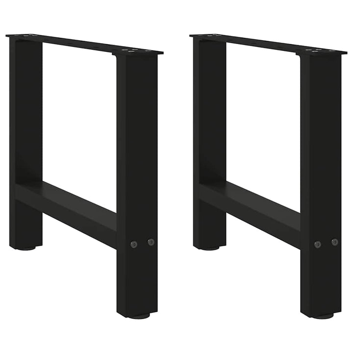 sofabordsben sort 2 stk. 50x(42-43) cm stål