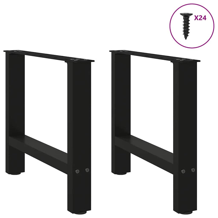 sofabordsben sort 2 stk. 60 x (42-43) cm stål