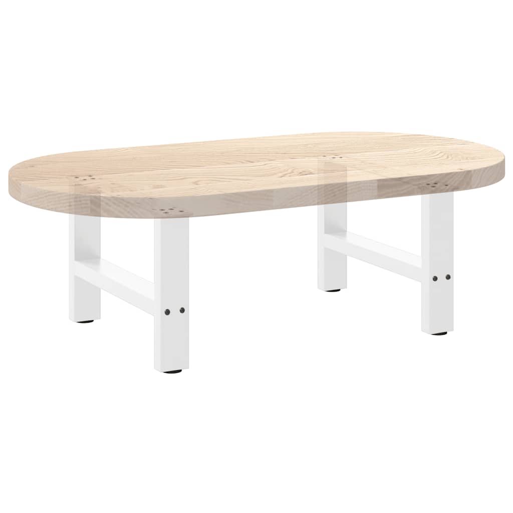 sofabordsben hvide 2 stk. 60 x (42-43) cm stål