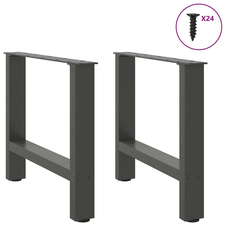 sofabordsben antracit 2 stk. 60 x (42-43) cm stål