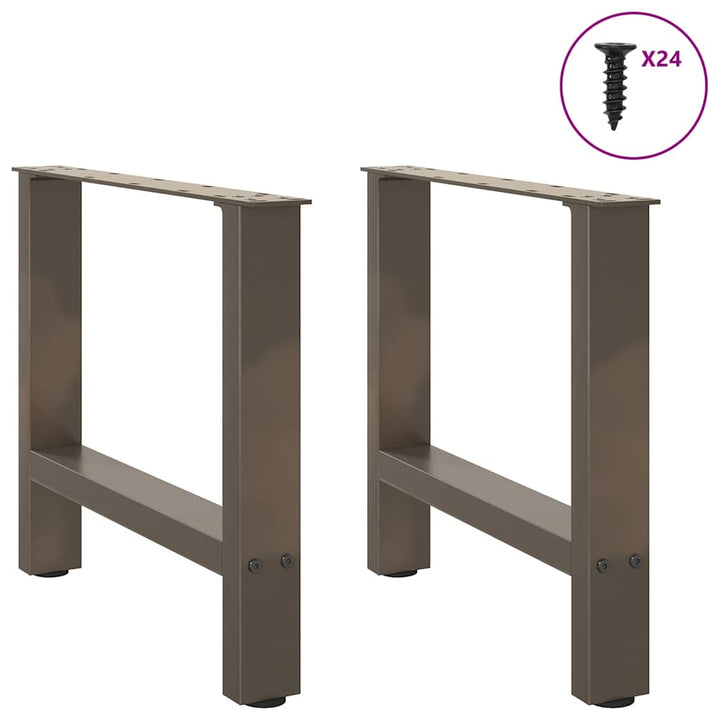 sofabordsben naturstål 2 stk. 60x(42-43) cm stål