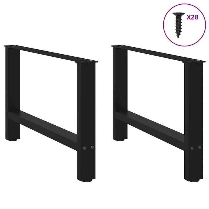 sofabordsben sort 2 stk. 70 x (42-43) cm stål