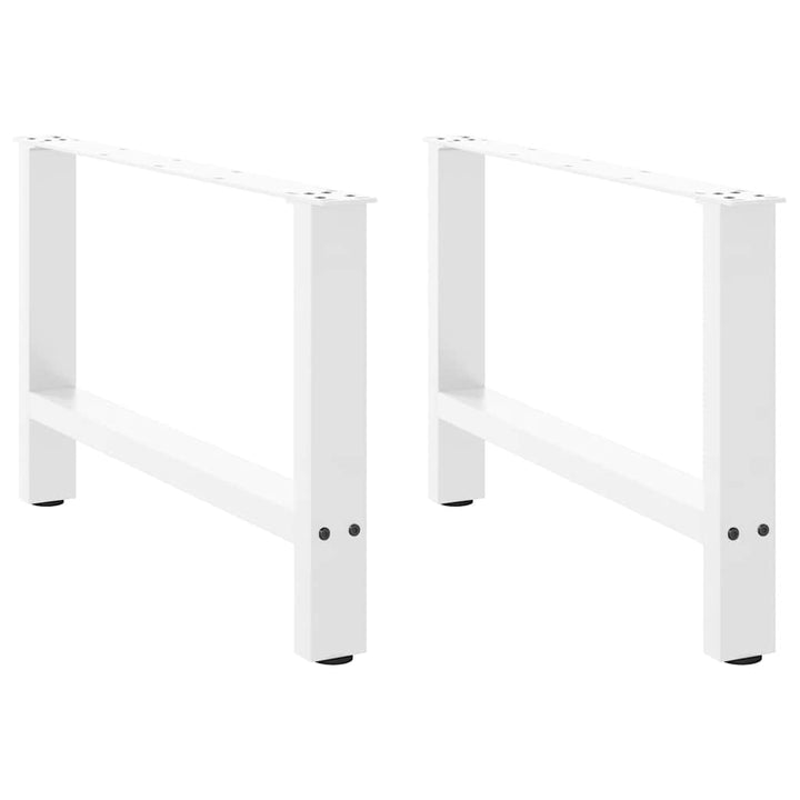sofabordsben hvide 2 stk. 70 x (42-43) cm stål