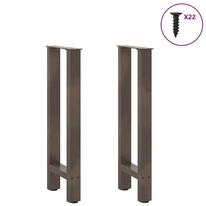 konsolbordben naturstål 2 stk. 38 x (72-73) cm stål
