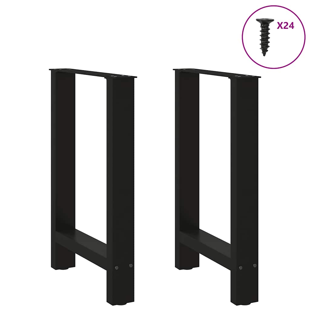 spisebordsben sort 2 stk. 50x(72-73) cm stål