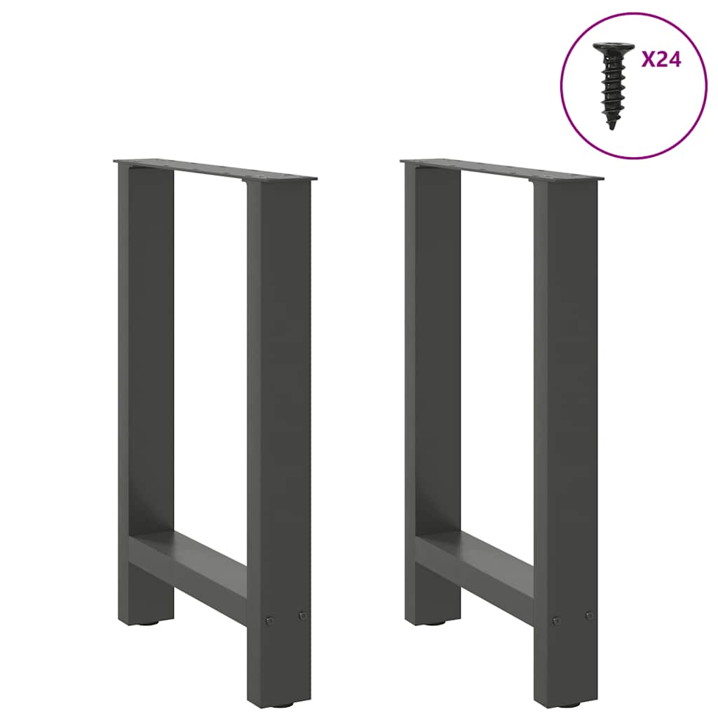 spisebordsben antracit 2 stk. 50x(72-73) cm stål
