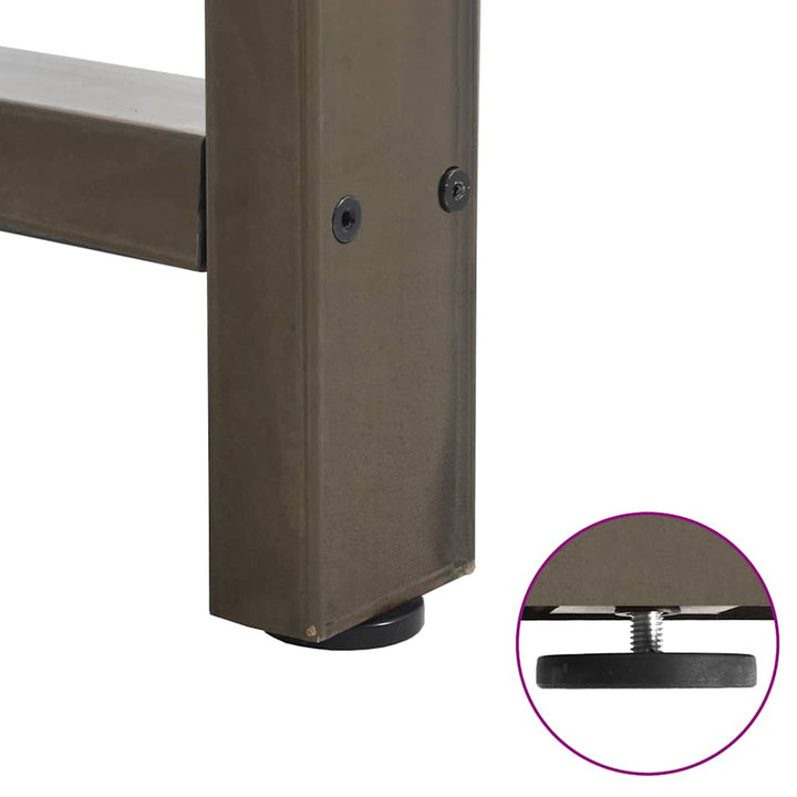 spisebordsben naturstål 2 stk. 50x(72-73) cm stål