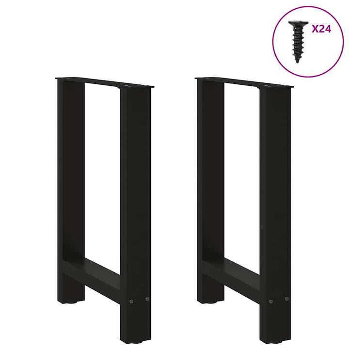 spisebordsben sort 2 stk. 60 x (72-73) cm stål